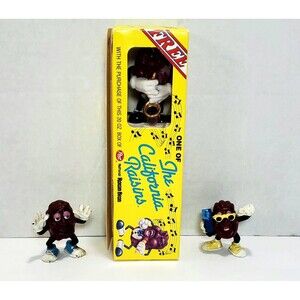 Vtg California Raisins Lot 1989 Boxed Sax Player + 87 88 Figures Loose Wear